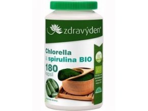 Chlorella a spirulina BIO 180 kapslí