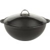 Litinový hrnec kulatý (wok) + skl. poklice 30 cm, 6l