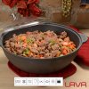 Litinový hrnec kulatý (wok) + skl. poklice 30 cm, 6l