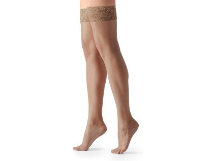 Kompresne stehenné pančuchy 140 DEN svetlohnedé