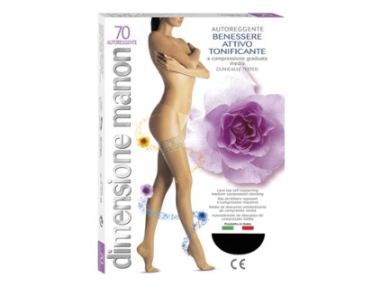 Kompresne stehenné pančuchy 70 DEN čierne