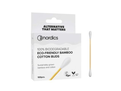 Bambusové vatové tyčinky biele NORDICS 100 ks ECO CERT Cosmos Organic