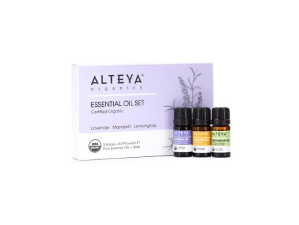 Darčekový set esenciálnych olejov Alteya Organics 3x5 ml USDA ORGANIC