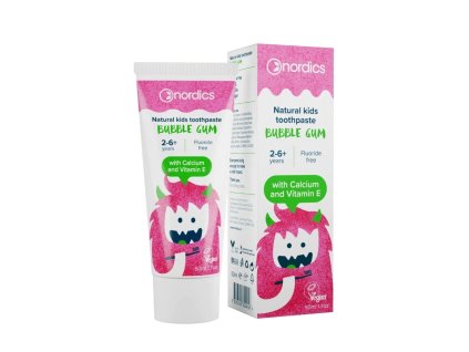 Detská prírodná Zubná pasta Bubble Gum NORDICS 50 ml ECO CERT Cosmos Organic