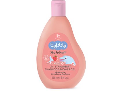 Detský šampón a sprchový gél 2v1 jahoda Bebble 250 ml tekutá