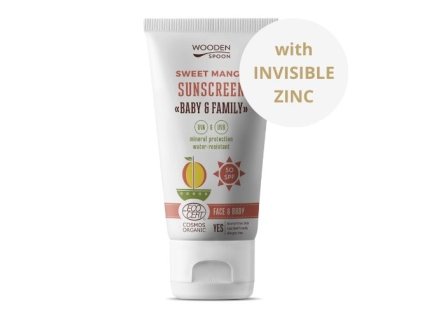 Opaľovacie telové mlieko Mango Baby & Family SPF50 Wooden Spoon 150ml VEGAN