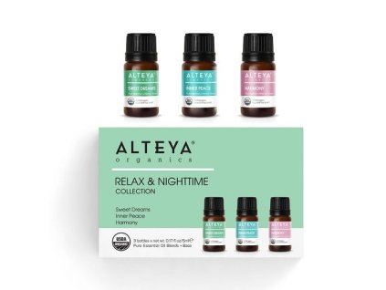 Set esenciálnych olejov "nočný relax" Alteya Organics (3 x 5 ml) USDA ORGANIC