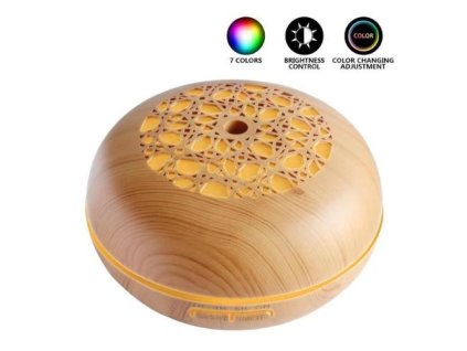 Ultrazvukový difuzér pre esenciálne oleje bledé drevo so vzormi Bioruža 550ml