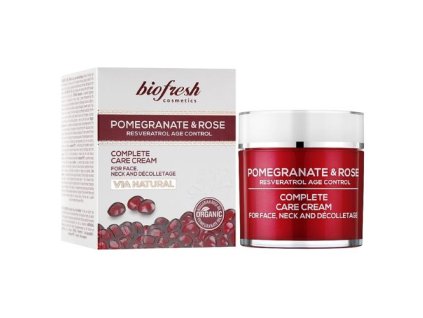 Ošetrujúci krém na tvár, krk a dekolt proti starnutiu Pomegranate & Rose 200ml krém