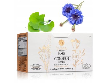 Dr. Nona Halo Gonseen Focus -  bylinný čaj pre dobrú pamäť a koncentráciu 24 vrecúšok