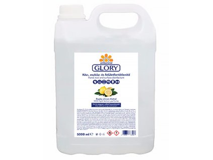 GLORY Dezinfekčný prostriedok na ruky, náradie a povrchy s citrónovou vôňou 5000 ml
