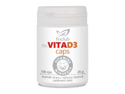 Finclub VitaD3caps 100 kapsúl – Starostlivosť o kosti, svaly a zuby vitamín d3 v olejovej forme