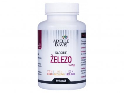 Adelle Davis -Železo, 14 mg, 60 kapsúl