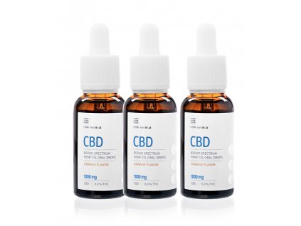 USA medical Oral Drops 1000mg CBD olej | 30 ml x 3 ks