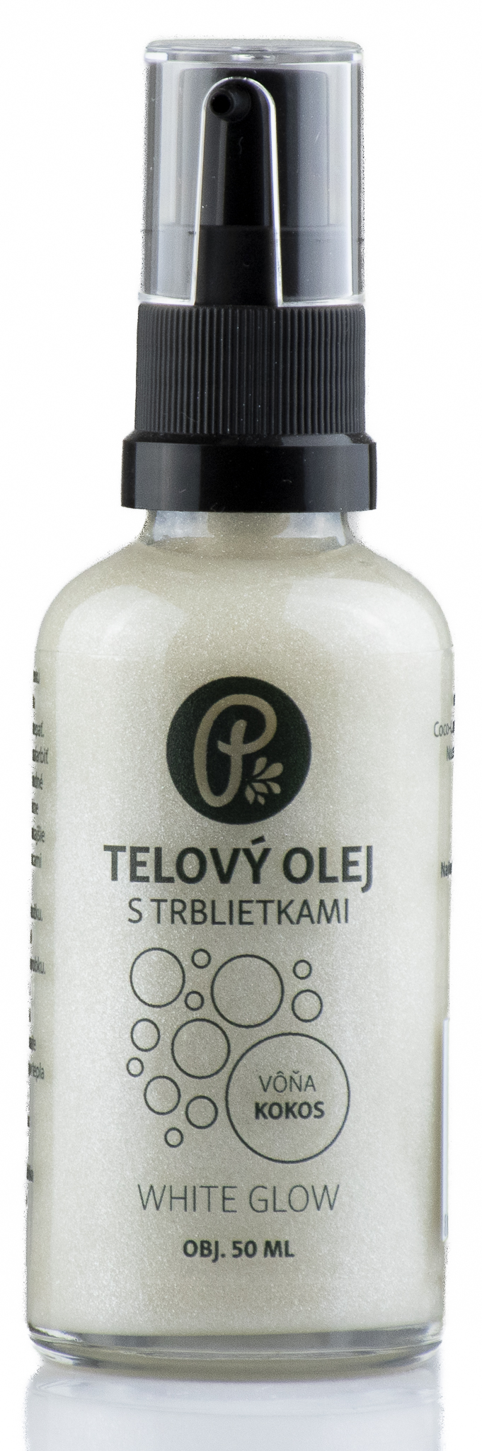 PANAKEIA WHITE GLOW - telový olej s trblietkami na telo, pleť a vlasy 50ml Vôňa: Kokos