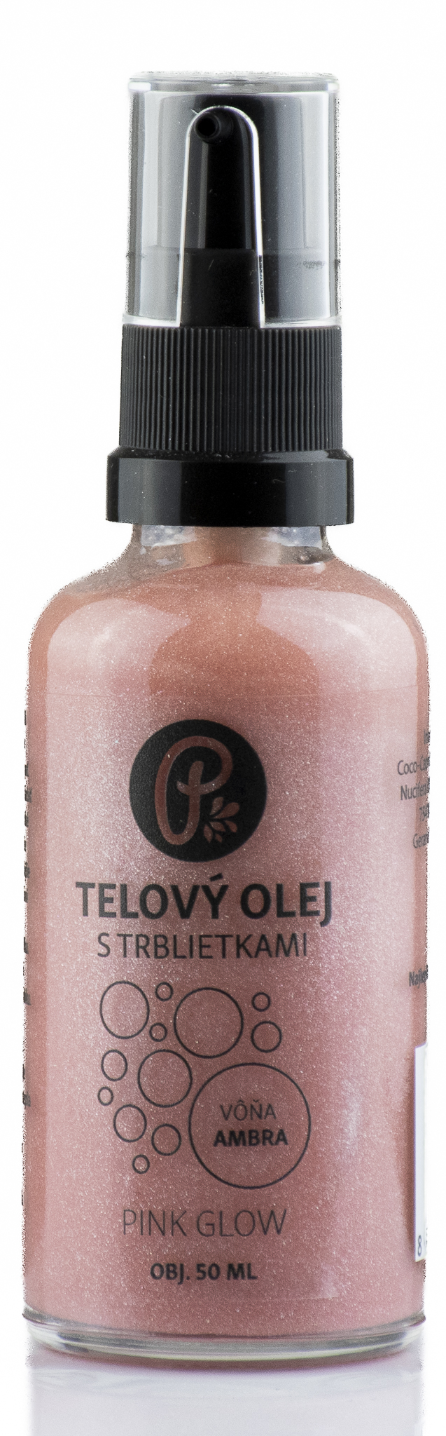 E-shop PANAKEIA PINK GLOW - telový olej s trblietkami na telo, pleť a vlasy 50ml Vôňa: Ambra