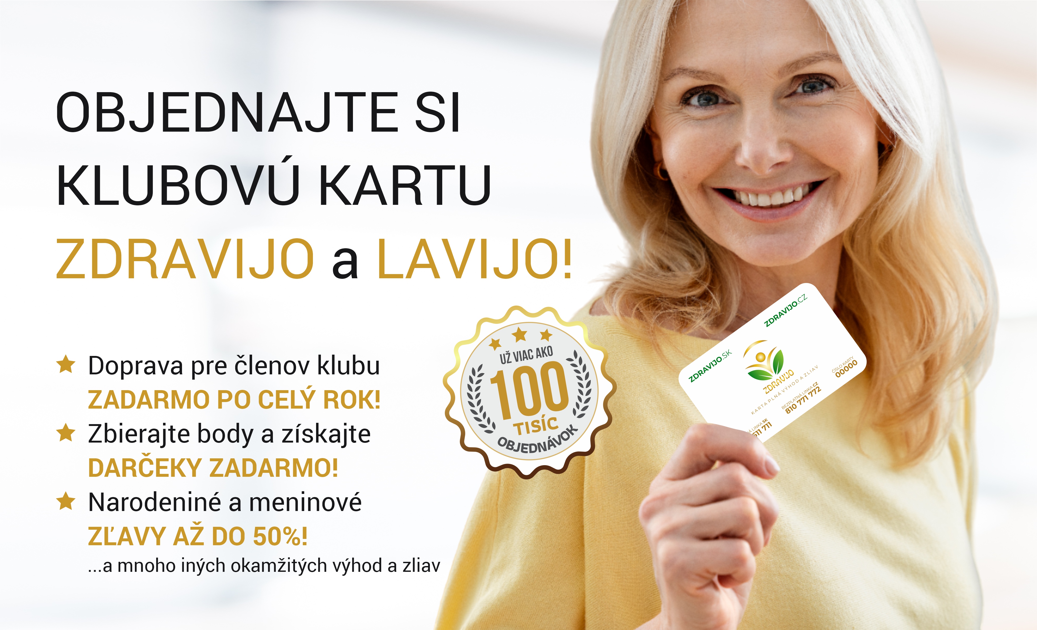 Klubová karta ZDRAVIJO a LAVIJO