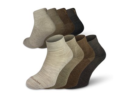 Jonas Merino ponožky Northman 4-pack, hnědé