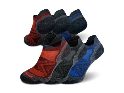 Run Merino PRO Low 3-pack (Barva Mix barev1, Velikost 42-44)