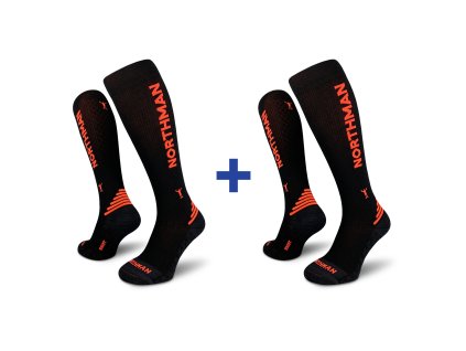 Compress Merino 2 Pack černo červená