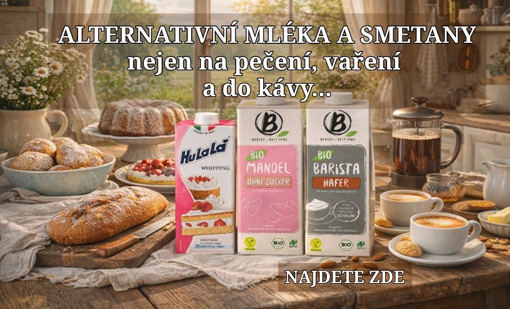 alternativní rostlinná mléka a smetany
