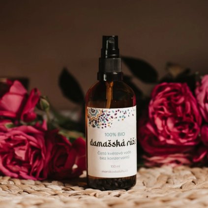 100% BIO marocká růžová voda damašská růže (hydrolát)