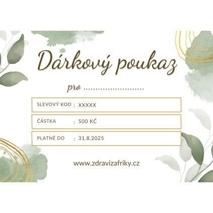 Dárkový poukaz v hodnotě 500 Kč