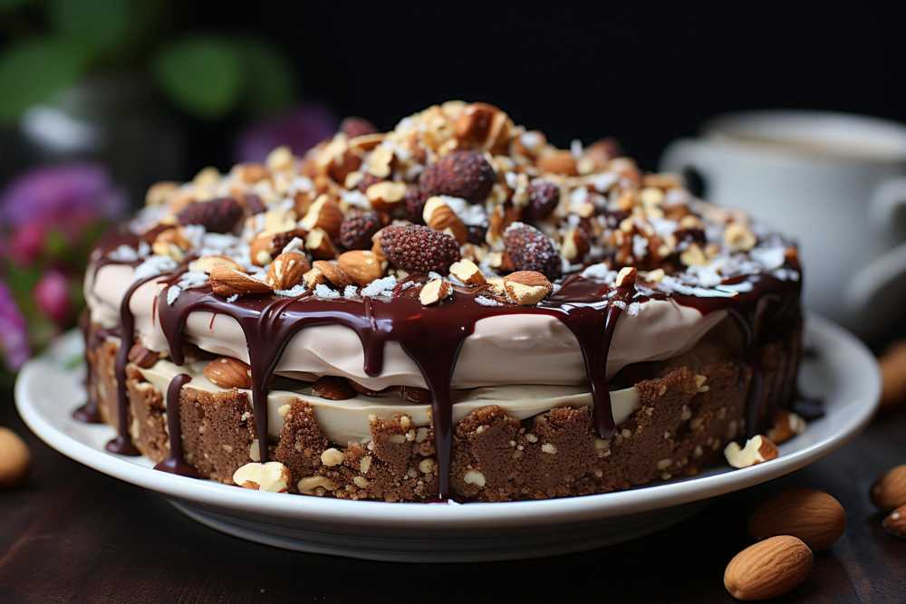 Dort s mléčnou čokoládou a kešu oříšky