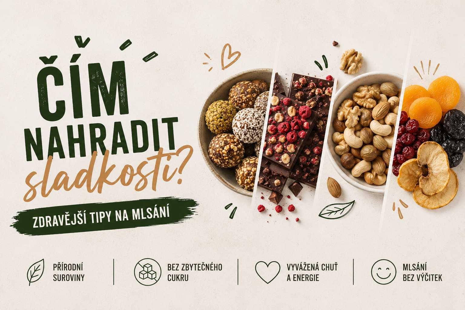 Čím nahradit sladkosti: zdravější tipy na mlsání