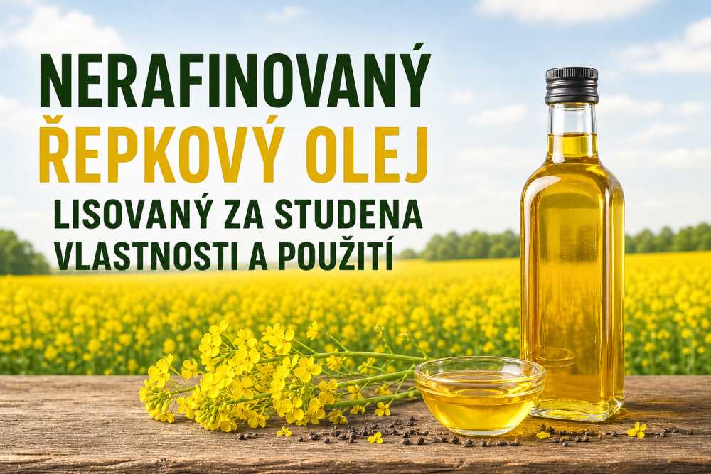 Nerafinovaný řepkový olej – lisovaný za studena – vlastnosti a použití