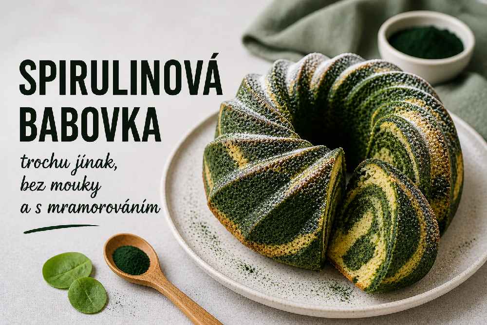 Spirulinová bábovka trochu jinak: bez mouky a s mramorováním