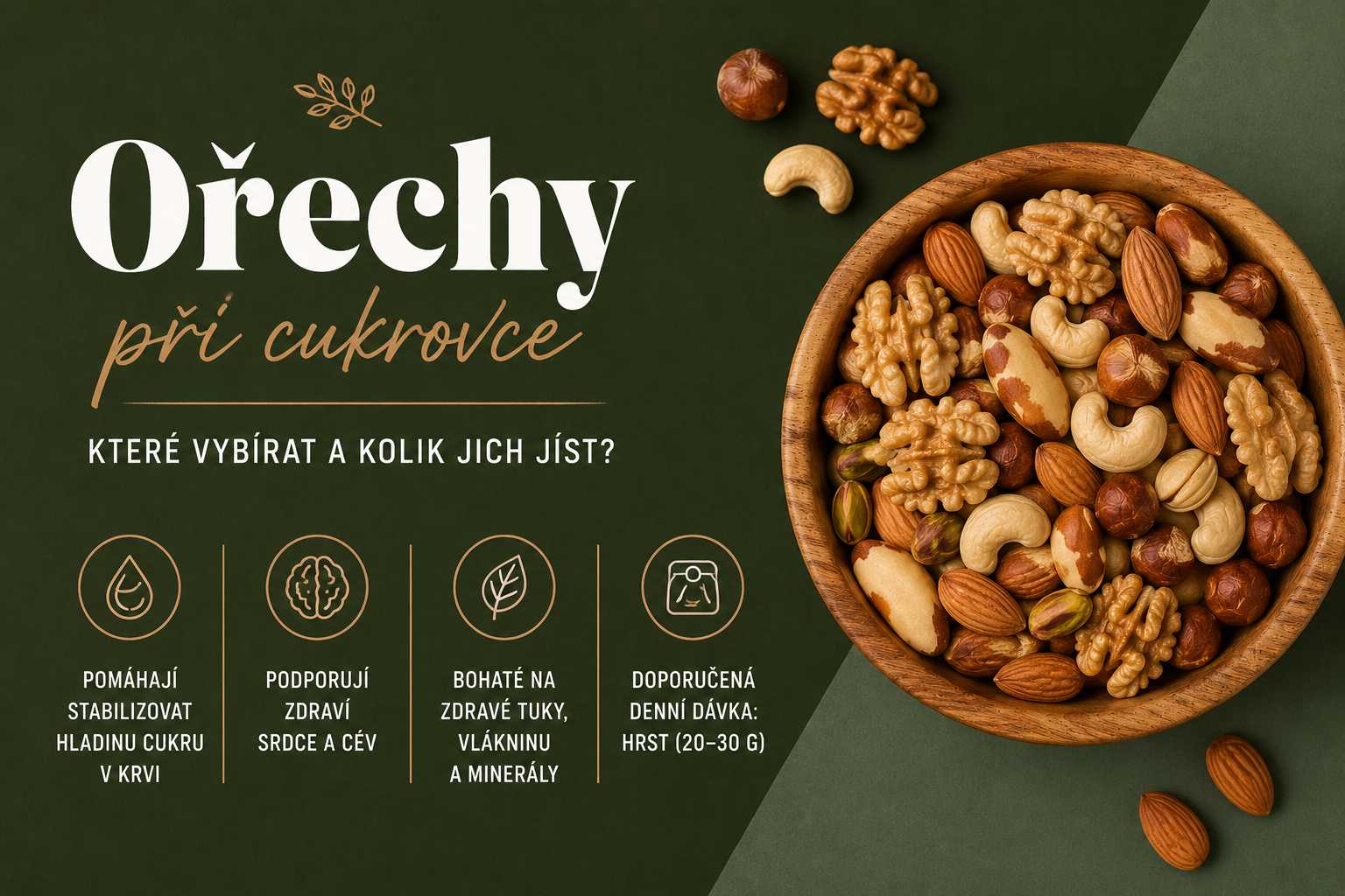 Ořechy při cukrovce: které vybírat a kolik jich jíst