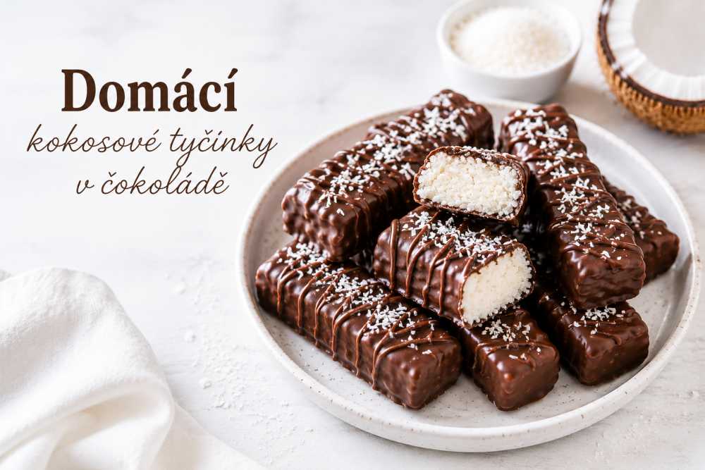 Domácí kokosové tyčinky v čokoládě