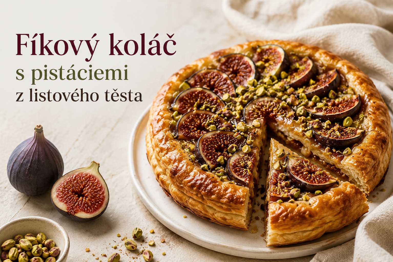 Fíkový koláč s pistáciemi z listového těsta