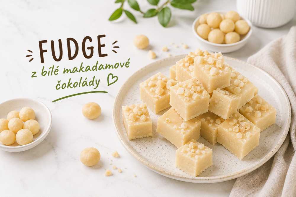 Fudge z bílé makadamové čokolády