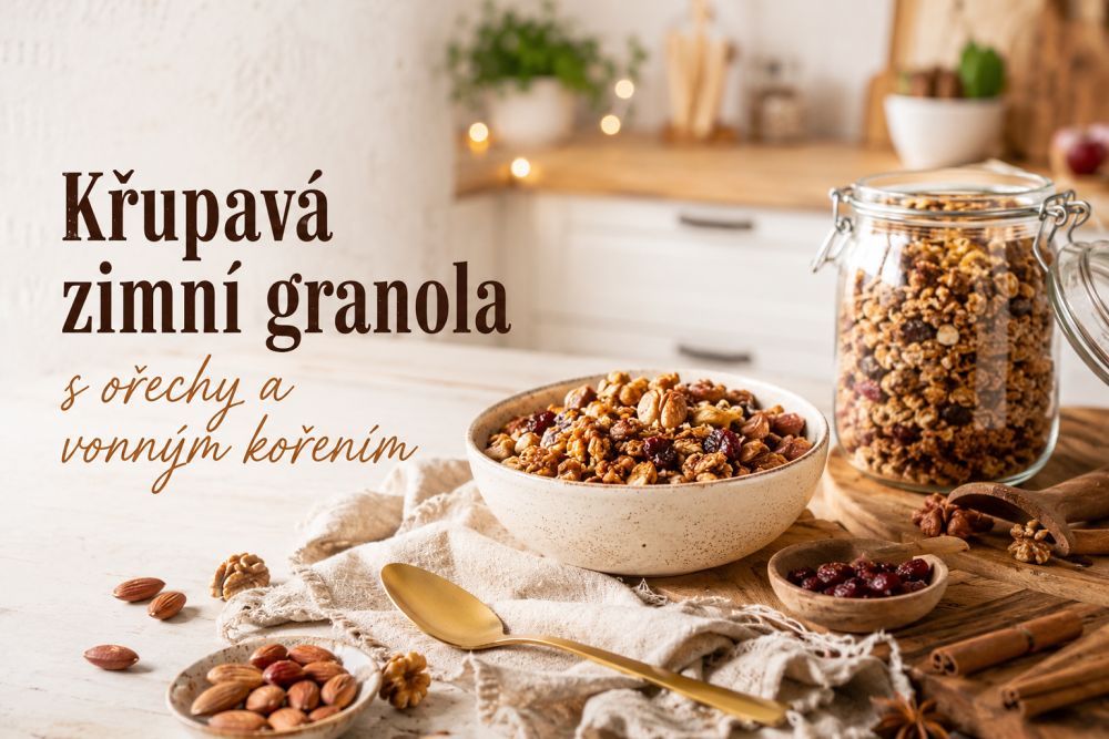 Křupavá zimní granola s ořechy a voňavým kořením