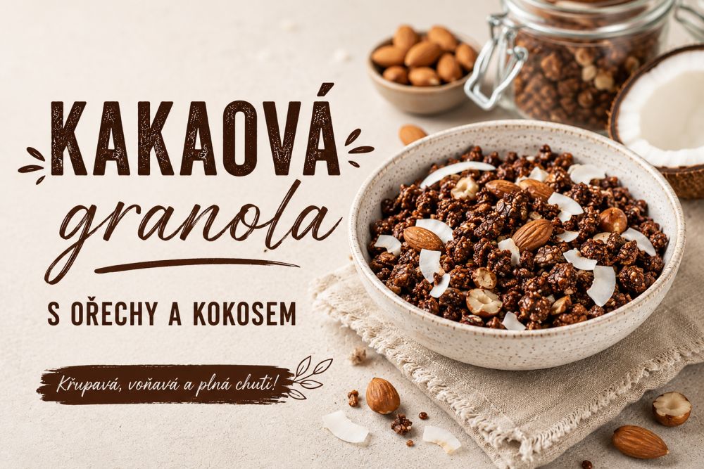 Kakaová granola s ořechy a kokosem