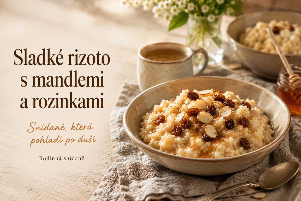 Krémové sladké rizoto s mandlemi a rozinkami: Snídaně, která pohladí po duši