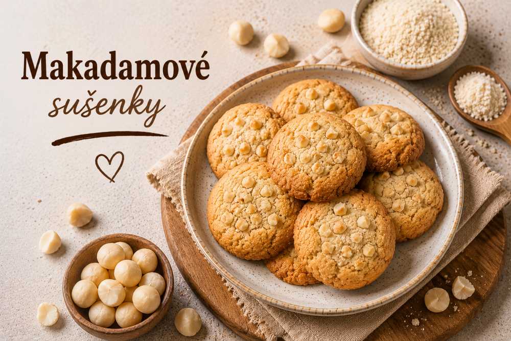 Makadamové sušenky s bílou čokoládou – jednoduchý recept