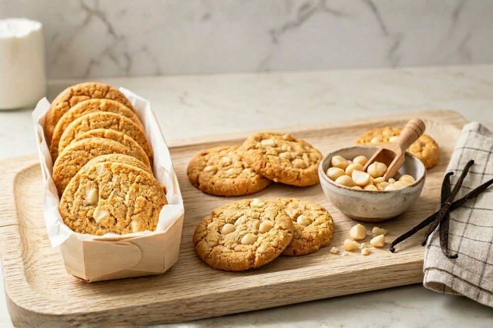 Makadamové sušenky s bílou čokoládou – jednoduchý recept