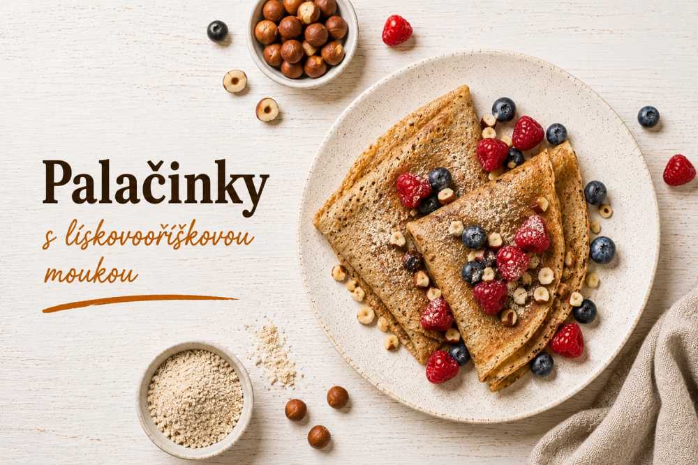 Nadýchané palačinky s lískooříškovou moukou