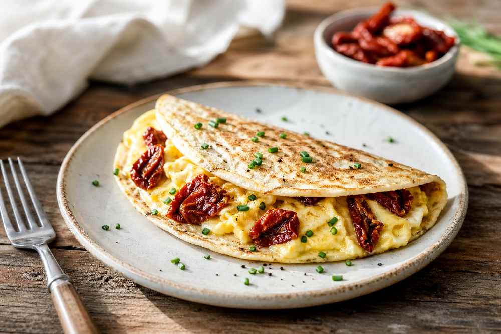 Slaná snídaně za pár minut: vaječná tortilla se sušenými rajčaty