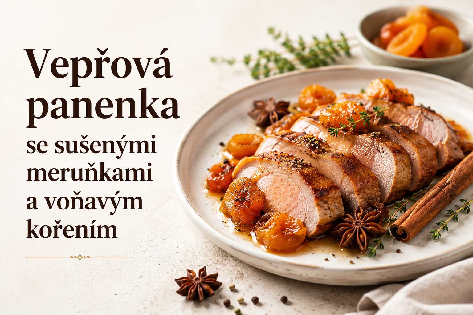 Vepřová panenka se sušenými meruňkami a voňavým kořením