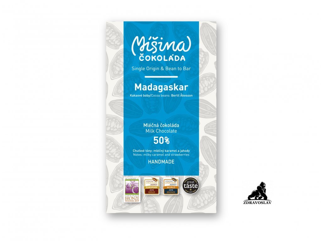 Míšina Čokoláda Mléčná čokoláda 50% Madagaskar 50 g