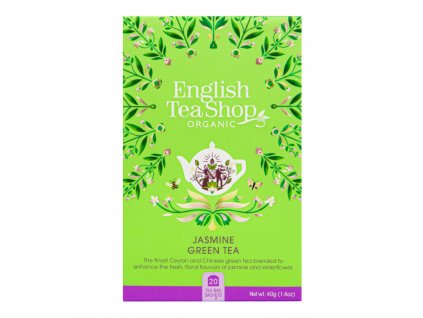 English Tea Shop Čaj Zelený s jasmínem a květem bezu BIO sáčky 20 Ks