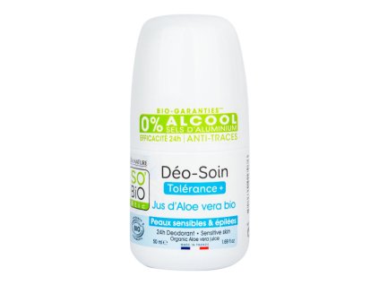 SO’BiO étic Deodorant přírodní 24h Tolerance+ s aloe vera BIO 50 ml