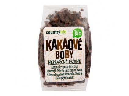 Country Life Kakaové boby nepražené drcené BIO 100 g