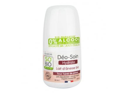 SO´BiO étic Deodorant přírodní 24h hydratační s oslím mlékem BIO 50 ml