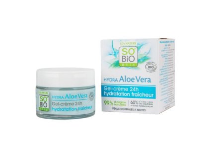 SO´BIO étic Gel-krém Aloe vera — hydratace a svěžest 24h — pro normální až smíšenou pleťBIO 50 ml