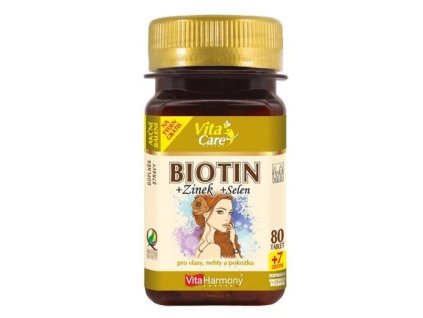 VitaHarmony Biotin + Zinek + Selen 80 tablet + 7 tablet zdarma